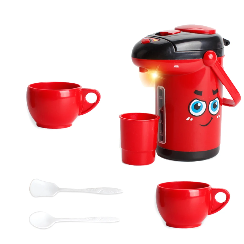 Simulation Electric Kettle Home Appliances Toys w/ Sounds & Lights - Baby Kids Pretend Play Kitchen Cooking Play Food Set Toy