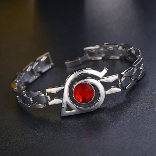Naruto Sharingan Red Crystal Stainless Steel Chain Rhinestone Naruto Sharingan Red Crystal Stainless Steel Chain Rhinestone Bracelet Jewelry For Women Hot Anime Bangle