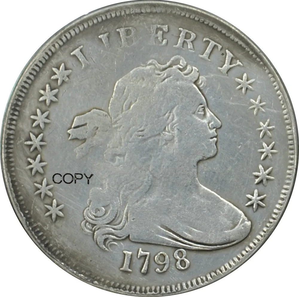 Соединенные Штаты Америки 1798 Liberty драпированный бюст медная Посеребренная копии монет