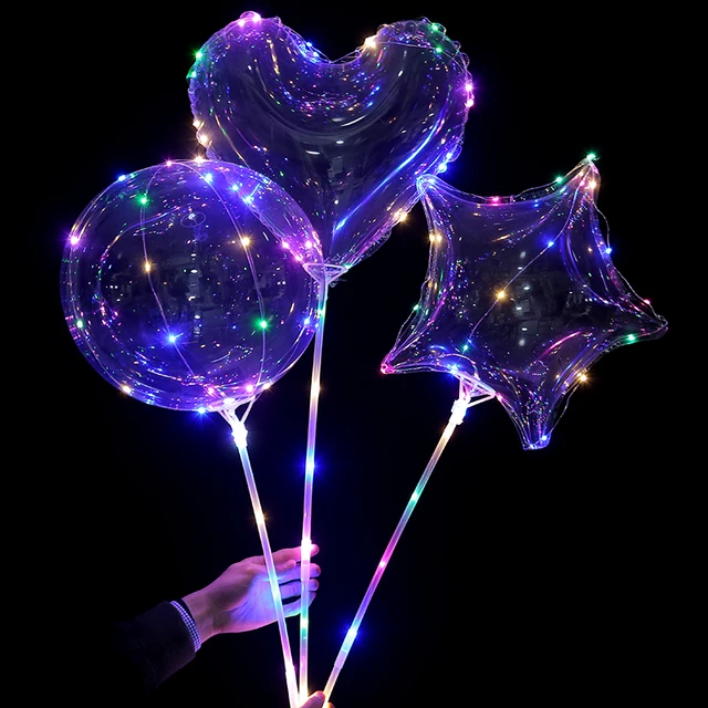 10pcs Tree Star Heart Led Balloon Light Transparent globos led ballon  birthday party decorations kids helium balloons Decor - AliExpress