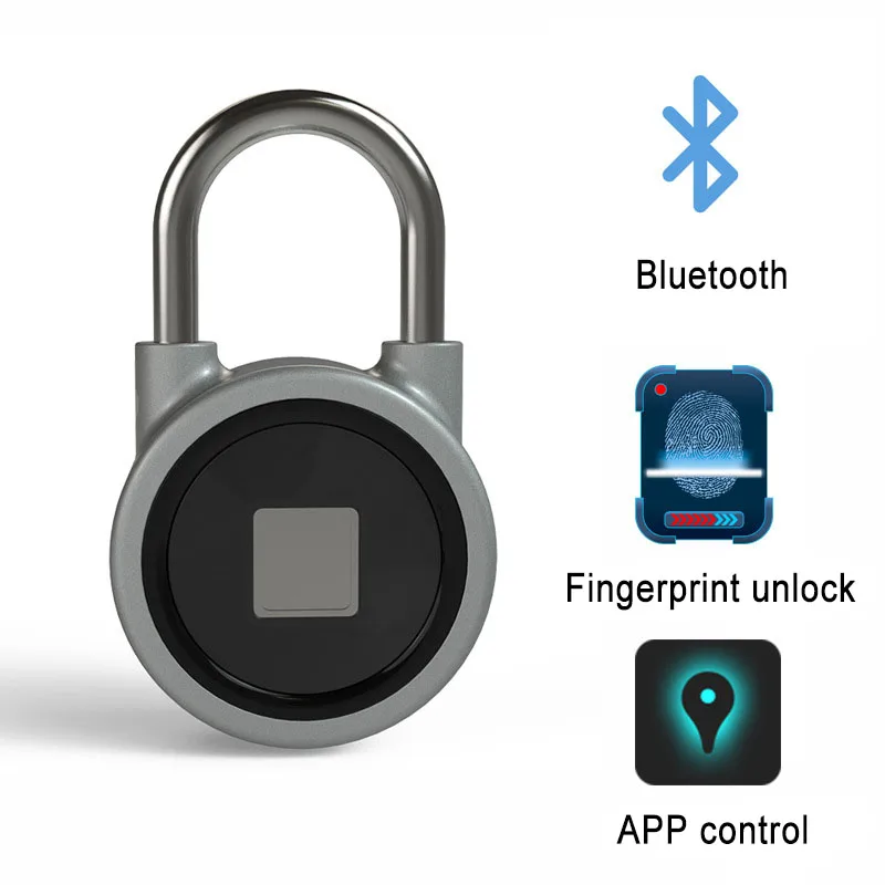 

Fingerprint Recognition Bluetooth Lock APP Control Anti Theft Padlock for Gate Luggage Bicycle MDJ998