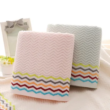 

2018 water wave 100% Cotton Bath Towel for Adults Beach Terry Bath Beach Towels Bathroom Serviette de Bain 70*140cm
