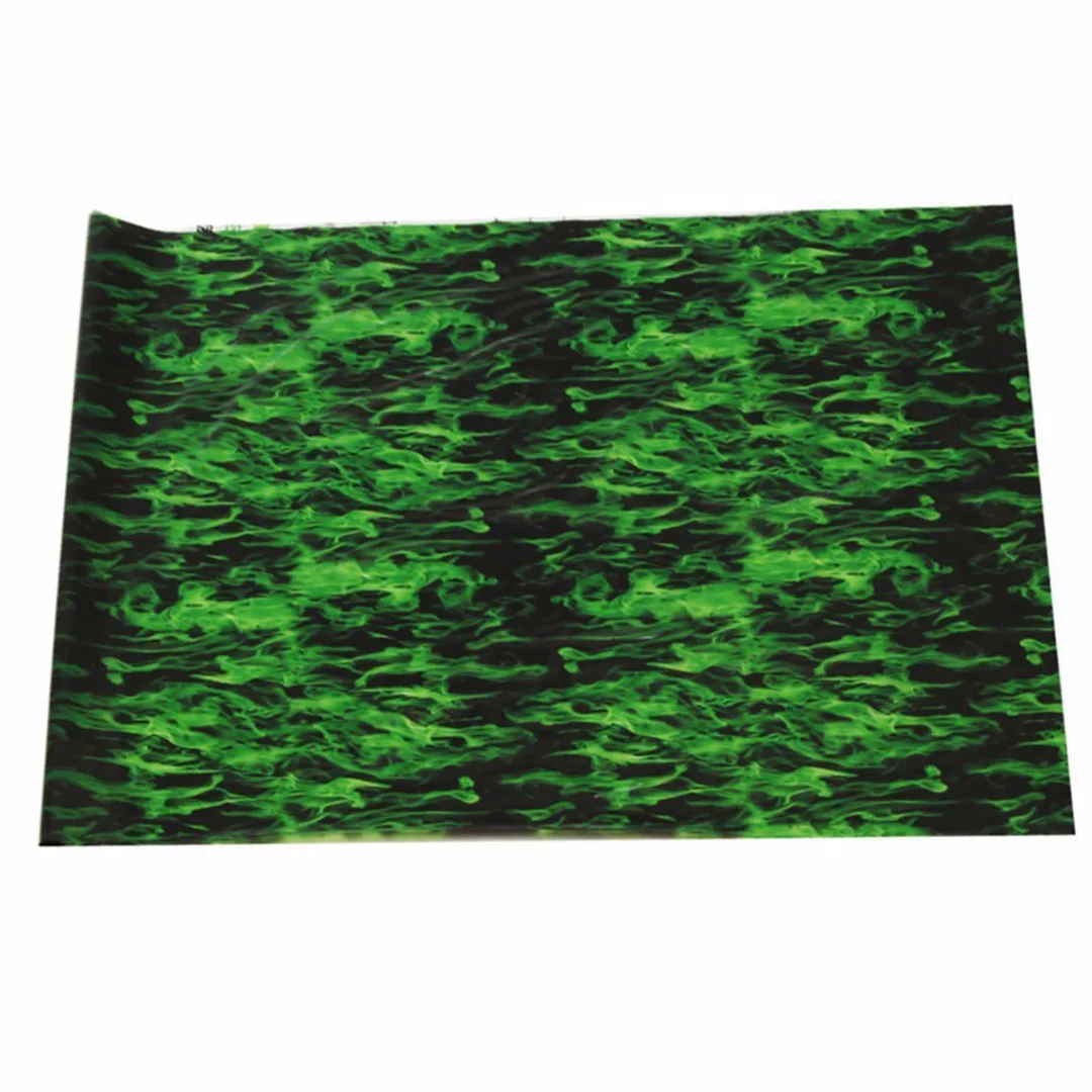 New 150Cm Green Fire Hydrographic Water Transfer Film Hydro Dipping Print Car