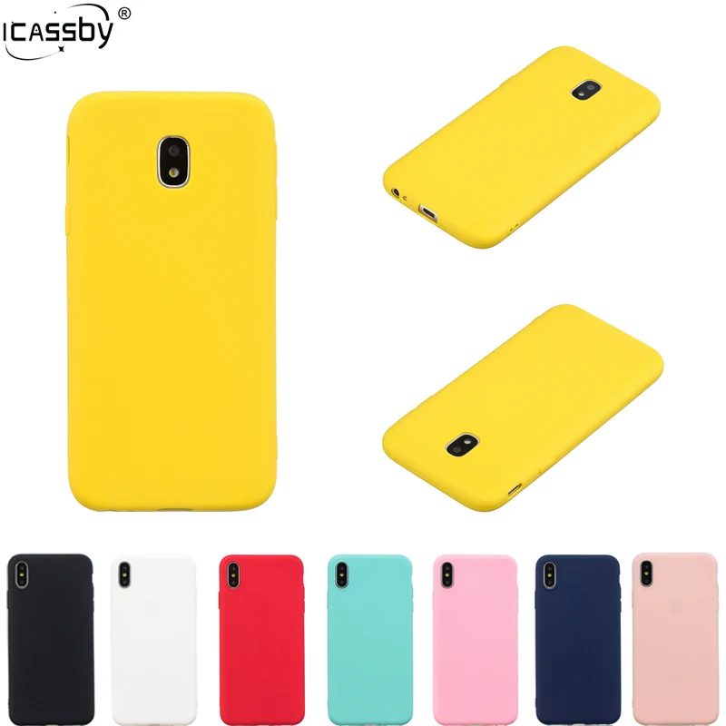 Резиновая силиконовая задняя крышка для Samsung Galaxy J3 J5 J7 2017 чехол карамельных цветов мягкая из ТПУ Pro