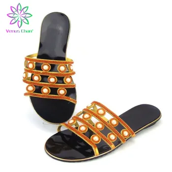 

Latest Orange Color Shoes African Women Wedding Shoes High Quality Elegant Italian Women Shoes with Stone High Heels Women Pumps