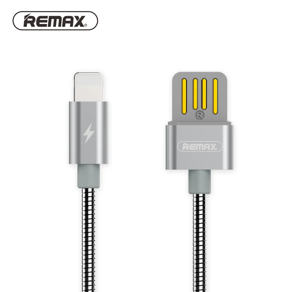 REMAX RC-080i USB кабель для передачи данных для iPhone Xs max XR X 8 7 6 8s 7s 6s plus 5 5S SE iPad air 2 mini 2.1A кабель для быстрой зарядки - Цвет: Серебристый