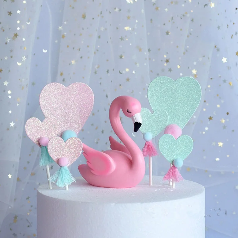 3pcspack new birthday pink love cake plug card cake
