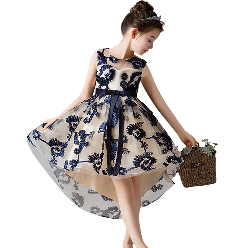 Новое высококачественное платье для девочек от 3 до 12 лет летнее очень красивое платье принцессы с цветочным рисунком костюм-труба детское платье
