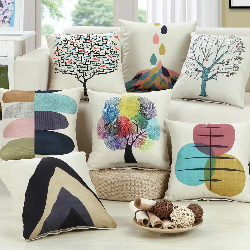 wholesale 7 colors Country tree decorative cushion covers for sofa car