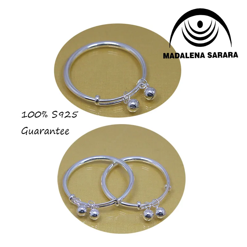 

MADALENA SARARA Baby Sterlings Silver 999 Bracelet Bangle For Birth Gift 1 pair 100% Quality Guarantee