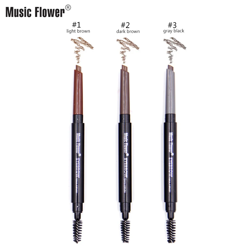 Three-color eyebrow pencil double-headed eyebrow pencil long-lasting effect, no makeup, continuous waterproof eye makeup