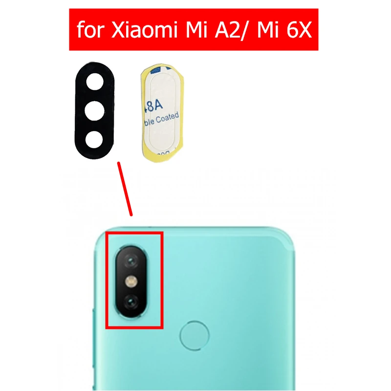 Для Xiaomi Mi A2 камера Стекло Объектив задняя камера стекло объектив с клеем для Xiaomi Mi 6X Замена Ремонт Запасные части