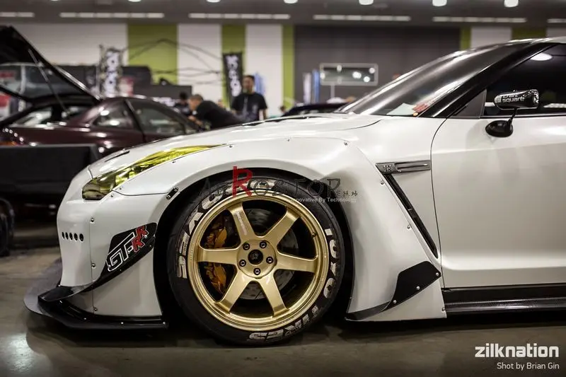 R35 GTR ROCKET BUNNY широкий кузов переднего бампера CANARD из углеродного волокна