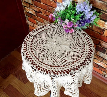

Christmas Beautiful Handmade Crochet Cotton Coffee Tablecloths Flower Round Table cloth Cover cloth Sofa towel Home Textile