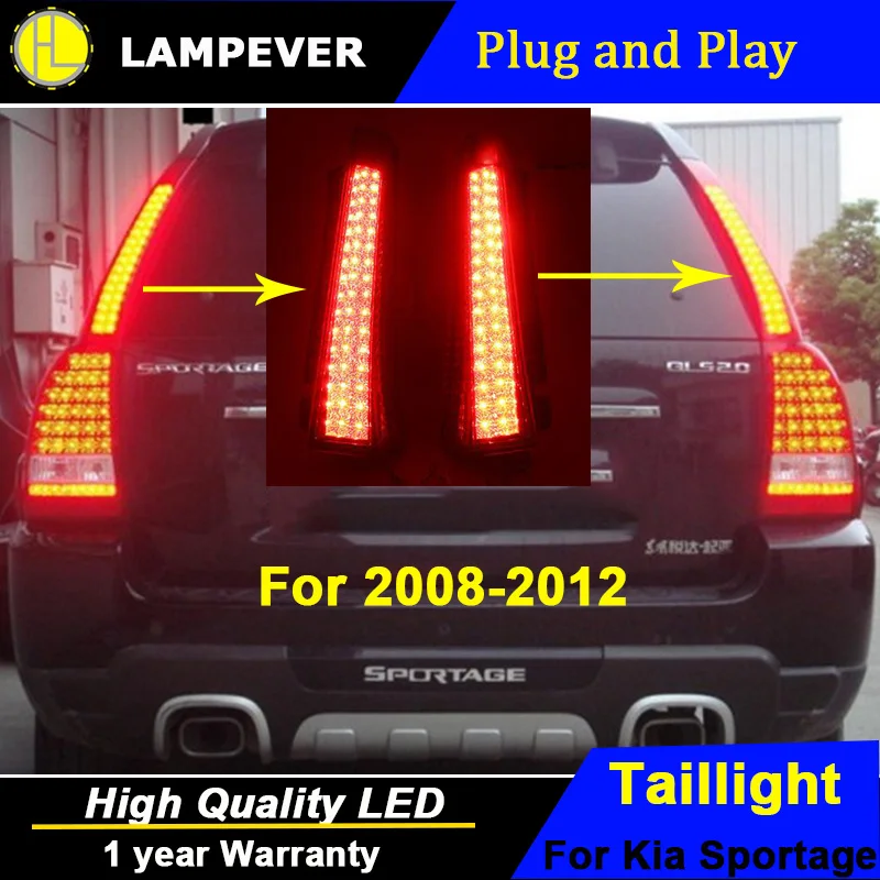 Lampever For Kia Sportage Tail lights 2008 2012 LED Tail Lamp rear
