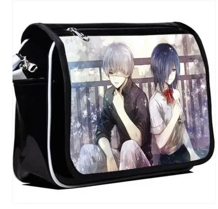 

High Q anime tokyo ghoul bags pu leather unisex men and women student preppy style 1 shoulder bag