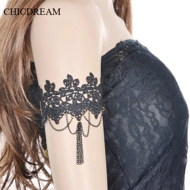 Gothic Fashion Tassel Chains Upper Arm Bracelets Womens Halloween Party Jewelry Accessories Hand