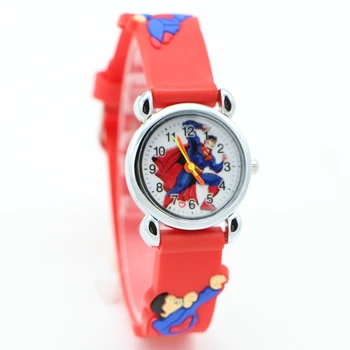

New 3D Cartoon superman super Man kids Watch Children Girls Boys Students Quartz Wristwatches Relojes Montres kol saati