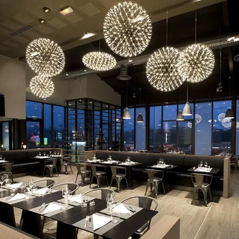 Stainless steel fireworks lights ball LED ceiling lamps chandelier lighting restaurant villa hotel project lighting 110-240V
Stainless steel fireworks lights ball LED ceiling lamps chandelier lighting restaurant villa hotel project lighting 110-240V