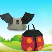 Детский рюкзак с ремнем, поводок, летучая мышь, для детей, с мультяшным рисунком, регулируемый, анти-потеря, крылья, упряжь, поводья, помощник, ремень безопасности