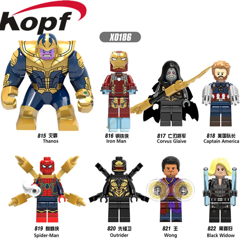 

Super Heroes Single Sale Thanos Wong Iron Man Lady Death Captain America Black Widow Building Blocks Children Gift Toys X0186