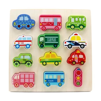 

Wooden Puzzle Toys Baby Kids Educational Wood Animal Traffic Montessori Early Learning Toys for Children Kids