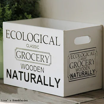 

cutout handles rectangle vintage white solid wooden wine crate with black print