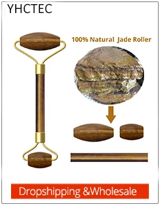 Натуральный нефрит роликовый лицевой Массажер для подтяжки лица Инструменты настоящий каменный ролик для лица тонкий массажер массажный ролик для лица инструмент для ухода за кожей