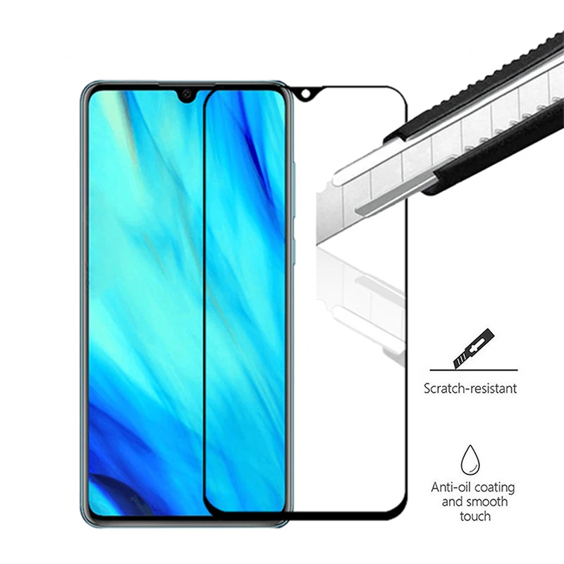 Закаленное стекло 9H для Huawei P30 lite светящийся чехол 2.5D с полным покрытием Защитное