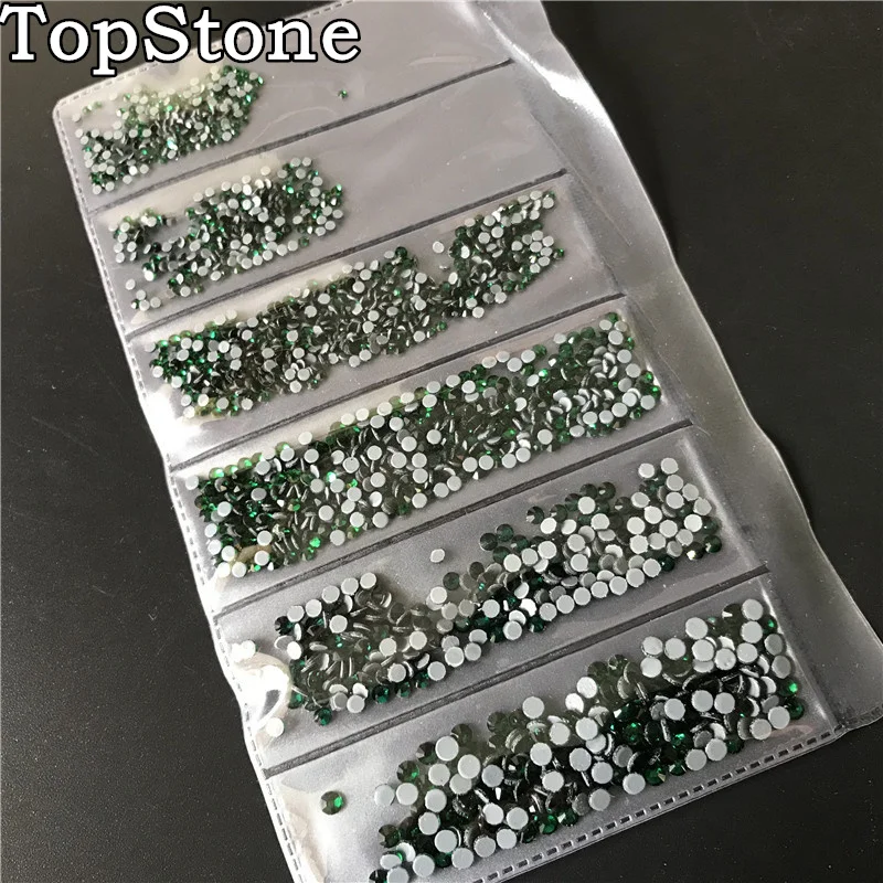 TopStone 1600 шт./лот, смешанные размеры SS4~ SS12, горячая фиксация, стразы с плоской задней стороной, 6 размеров s для рукоделия, клей для дизайна ногтей, Кристальное украшение