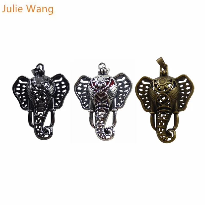 Julie Wang 1 шт. подвеска в форме головы слона античные цветные жемчужные бусины
