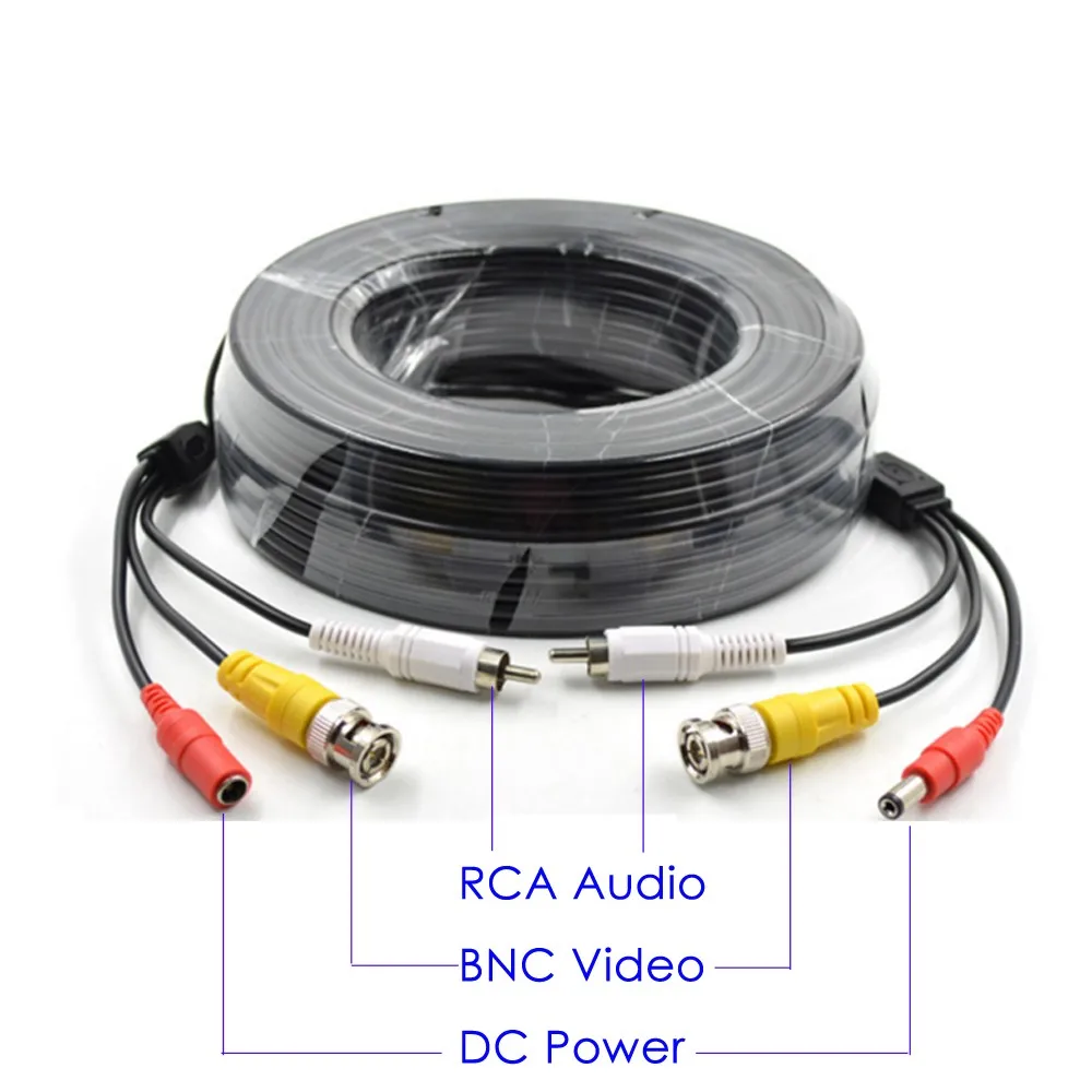 20 м(66ft) видео и питание и аудио CCTV кабель BNC RCA DC мощность аудио CCTV удлинительные кабели для безопасности аналоговые камеры, AHD камеры