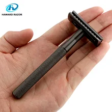 HAWARD Shaving Razor Pure Copper Safety Razor Head and Handle Gift 10 Blades Razor For Men