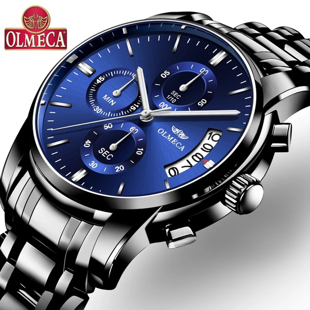 Relojes Hombre 2018 новые OLMECA модные мужские часы люксовый бренд Бизнес Кварцевые