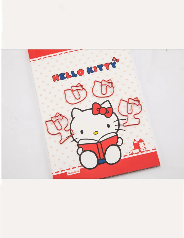 4 шт./упак. рисунок «Hello Kitty» мультфильм металлический Бумага клип креативная Закладка Украшение Аксессуары канцелярские принадлежности для школьных канцелярских товаров G41