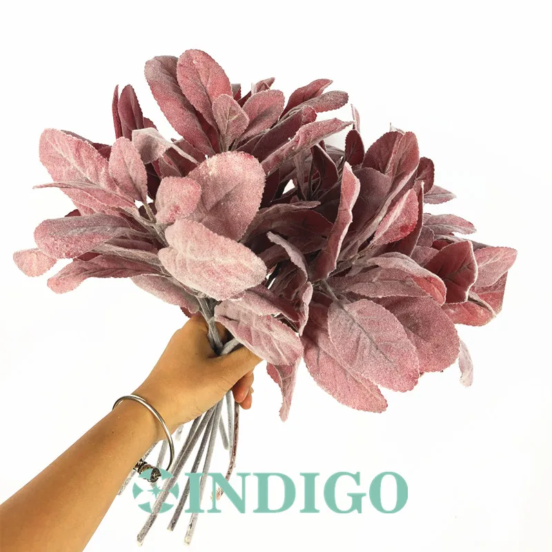 

INDIGO- 10 pieces Dusty Miller Daisy Leaves Spray Lemon Plant Bouquet Wedding Flower Floral Event Party Free Shipping
