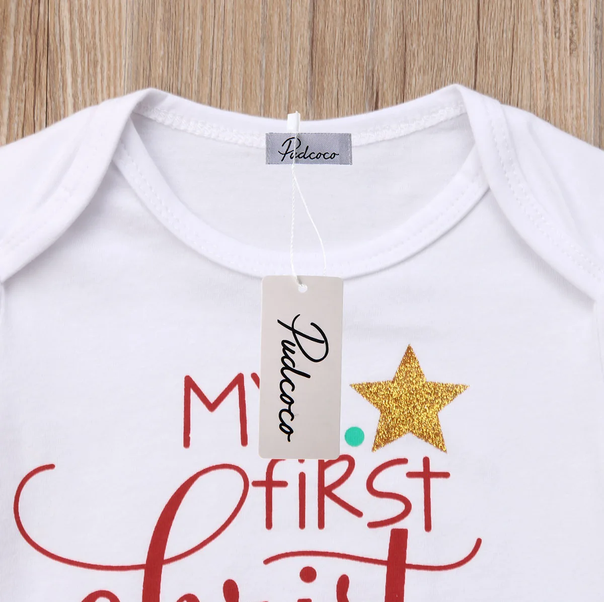 Новинка 2018 комплект одежды для новорожденных девочек с надписью My First Christmas +