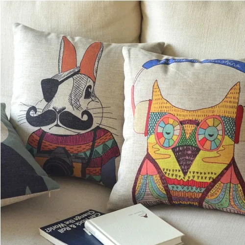 الكرتون الحيوانات وسادة الأرنب البومة البابون وسادة ، الكتان وسادة مكتب ديكور المنزل صوفا وسائد 45 سنتيمتر * 45 سنتيمتر الكرتون الحيوانات وسادة الأرنب البومة البابون وسادة ، الكتان وسادة مكتب ديكور المنزل صوفا وسائد 45 سنتيمتر * 45 سنتيمتر