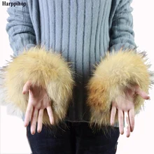 Высококачественные манжеты из лисьего меха, горячая Распродажа, гетры для запястья, настоящие манжеты из лисьего меха, теплые руки, женский браслет, настоящие меховые манжеты, перчатки