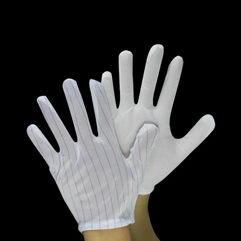 Anti-static Anti-skid White Gloves ESD BGA Repairing Soldering Working Antiskid New Polyester Glove