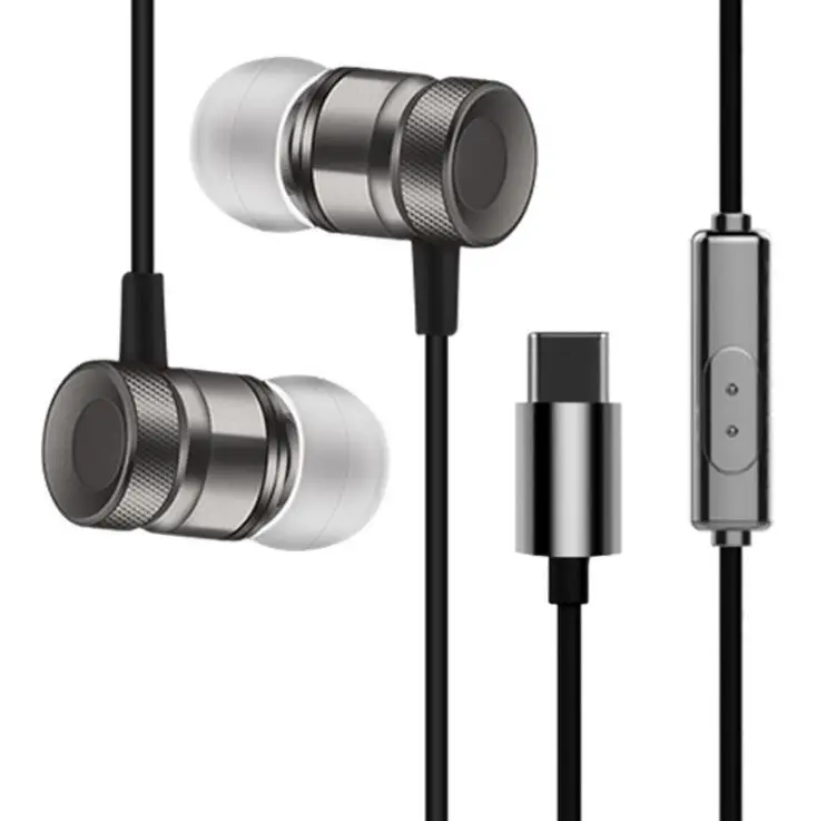 Egeedigi спортивные наушники-вкладыши usb type C с микрофоном для OnePlus samsung huawei Blackview BV9600 Ulefone музыкальные бинауральные наушники - Цвет: Rose Gold