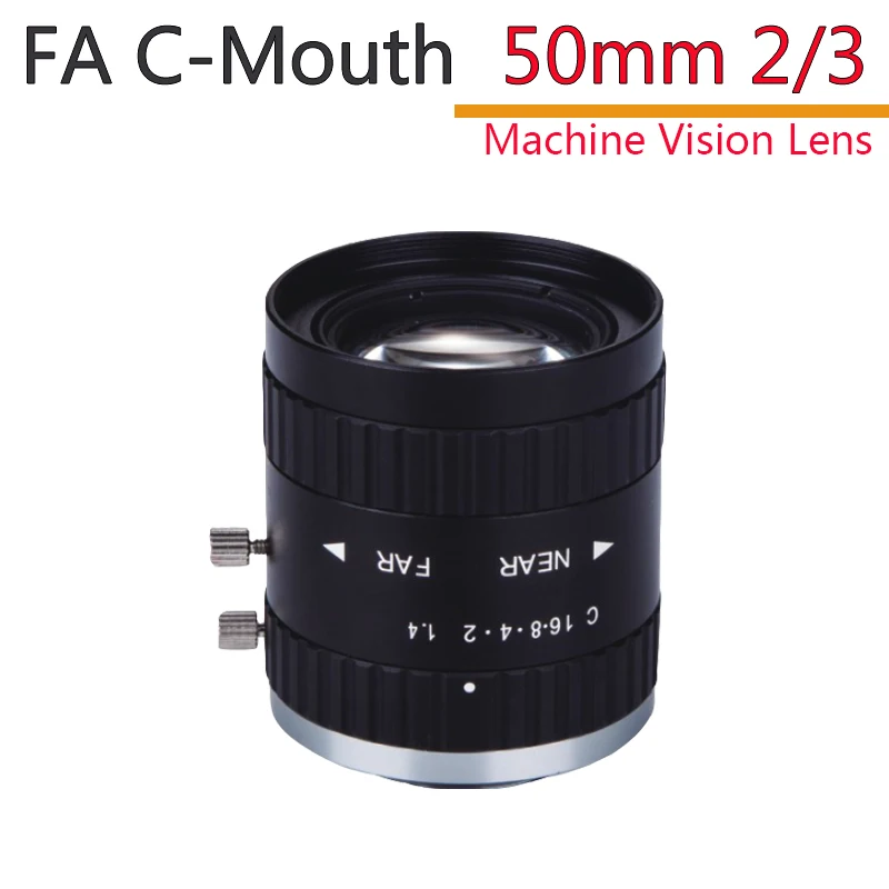 High Definition FA 50mm 2/3" Industrial Camera Lens Without Distortion Professional C-Mouth Machine Vision | Инструменты