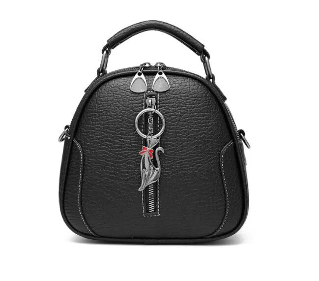 High Quality solid PU Leather Women Bag Ladies Crossbody Messenger Shoulder Bags Vintage Handbags kitten ornaments FC-98