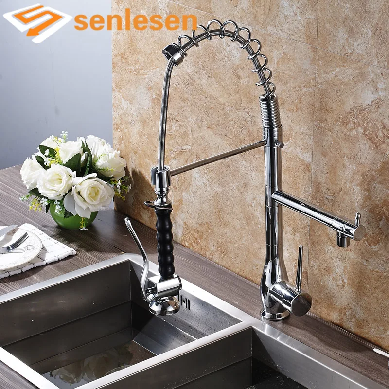 

Wholesale and Retail Chrome Finish Deck Mounted Single Handle Kitchen Mixer Faucet