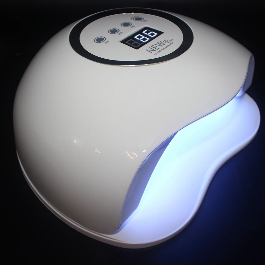 

72W Highest Power Nail Lamp Double LED Source Largest Space LED/UV UV Lamp LED Gel Polish Curing Tool With Motion Sensor
