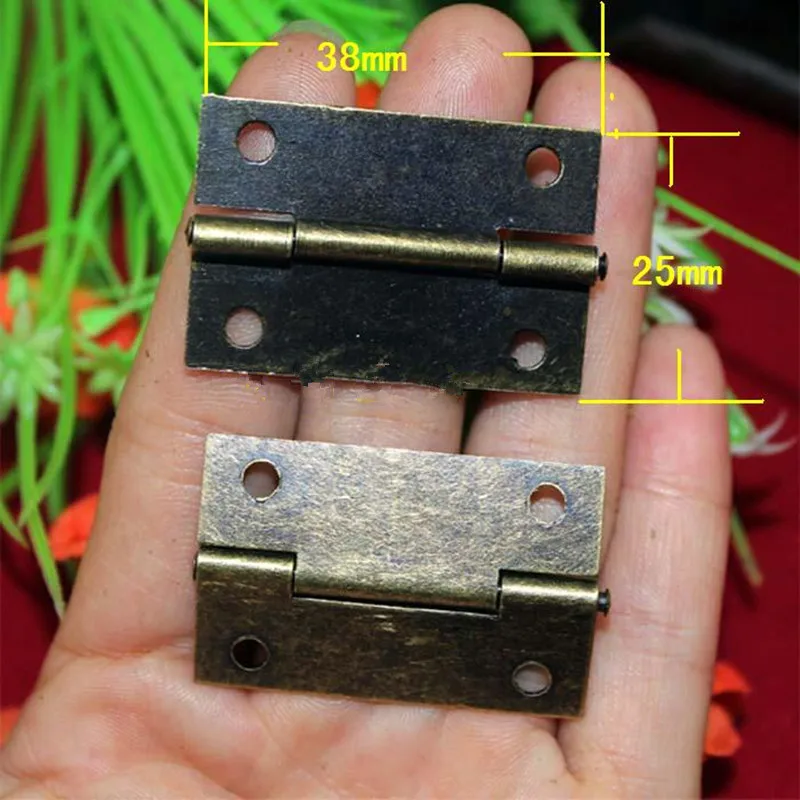 Cabinet-Door-Luggage-Mini-Hinge-4-Holes-Decor-Furniture-Decoration-Antique-Vintage-Old-Style-Bronze-Tone