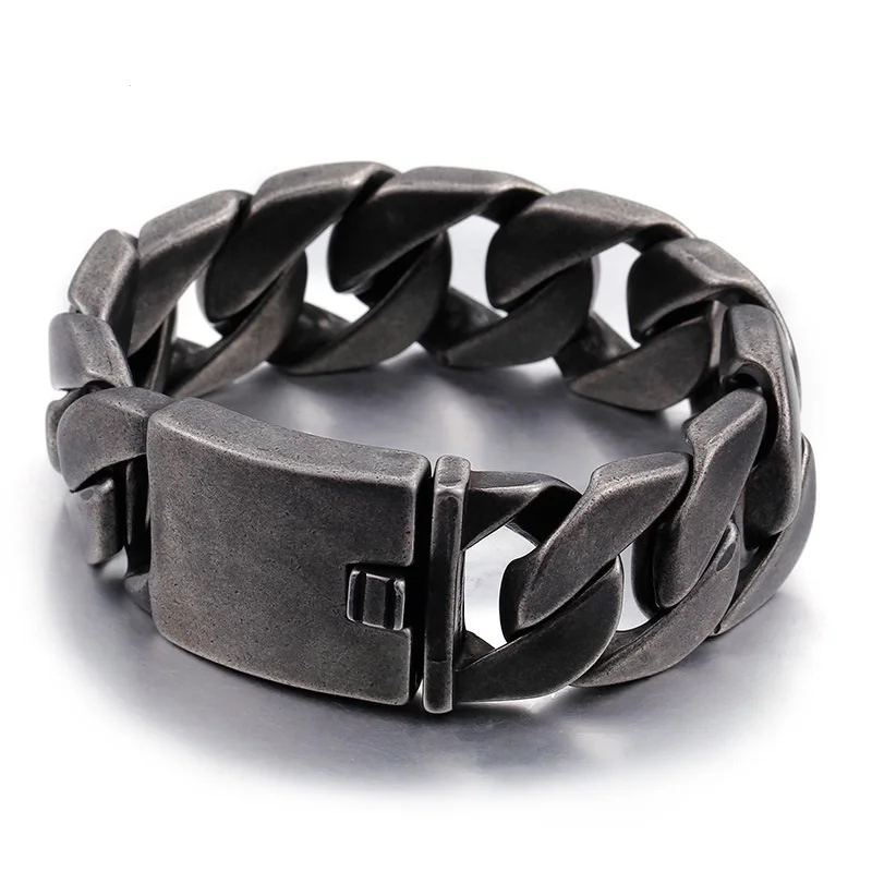 

25MM New fashion men's bracelet trend 316L bracelet fashion wave men's titanium bracelet jewelry