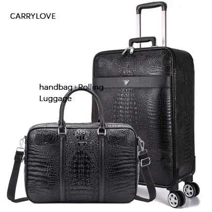 

CARRYLOVE 16/20/22/24 inch size business noble handbag+Rolling Luggage Spinner brand Travel Suitcase