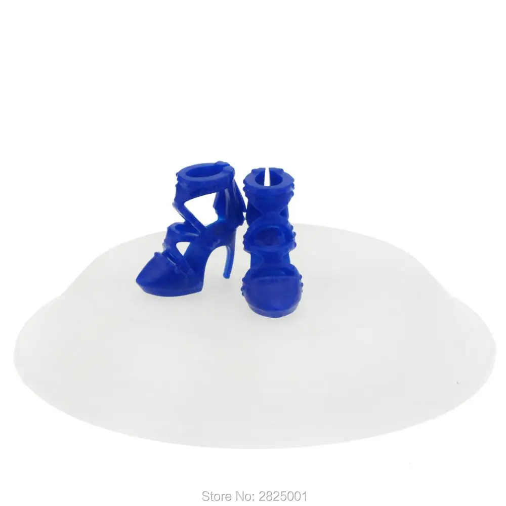 2 предмета = 1 синяя обувь на высоком каблуке с острым носком + мини платье ручной