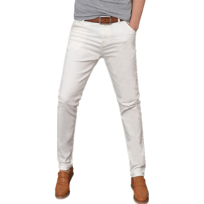 Small Stretch 2019 White mens Jeans Size 28 39 30 32 34 36 Teen Fashion Casual men Trousers Black pants